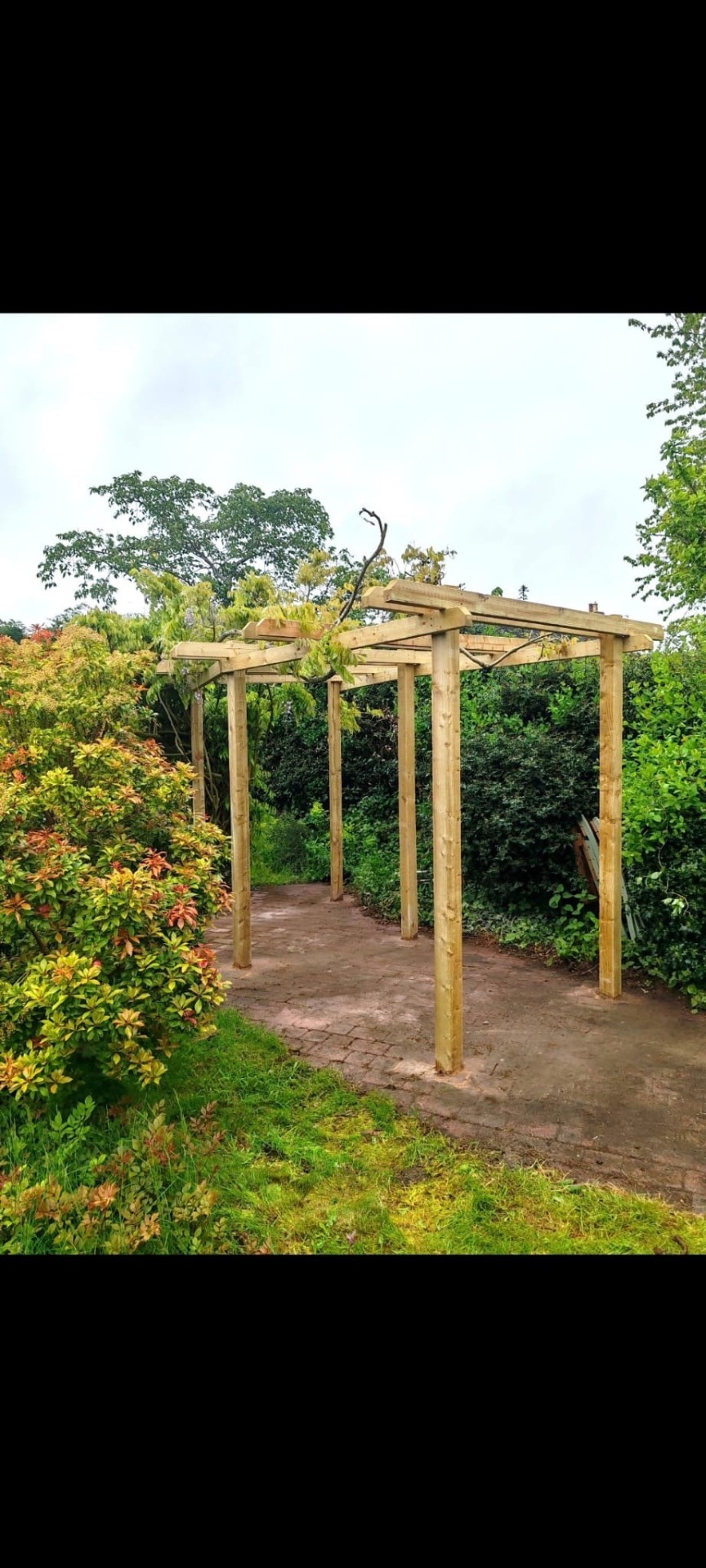 Handmade oak pergola