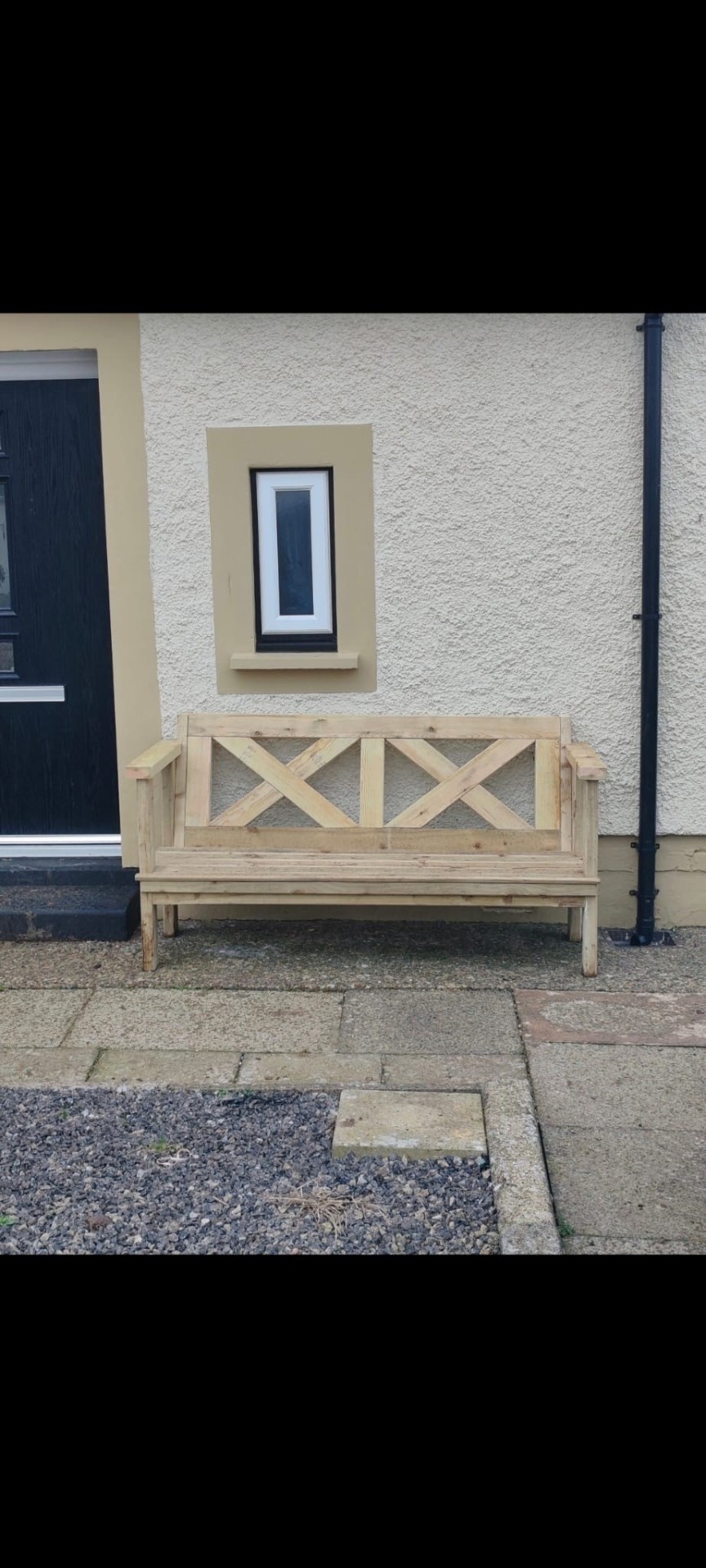 Cross-back garden bench